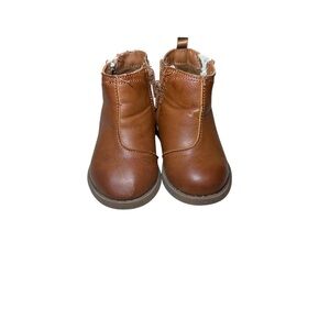 Oshkosh B’Gosh Toddler Girl Glitter Heel Ankle Boots Size 5 Brown and Gold